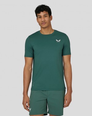 Castore Active Short Sleeve T-Shirt Green | MYIFW9451