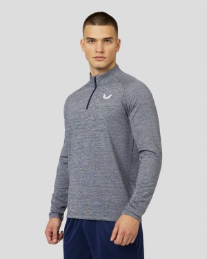 Castore Adapt Long Sleeve Standard Quarter Zip Top Navy | SBZKT8492