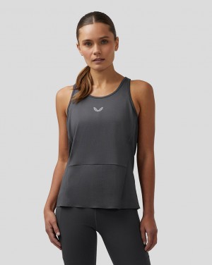 Castore Apex Lightweight Panelled Tank Top Gunmetal | SULTQ8075