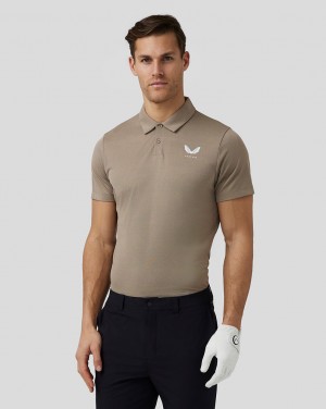 Castore Golf Engineered Knit Polo Clay | PTXRC1452