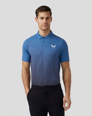 Castore Golf Print Polo Blue | QWATL2975