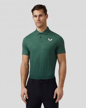 Castore Golf Printed Polo Green | GNLUB0938