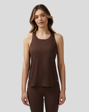 Castore Zone Breathable Performance Tank Brown | LZAPK5349