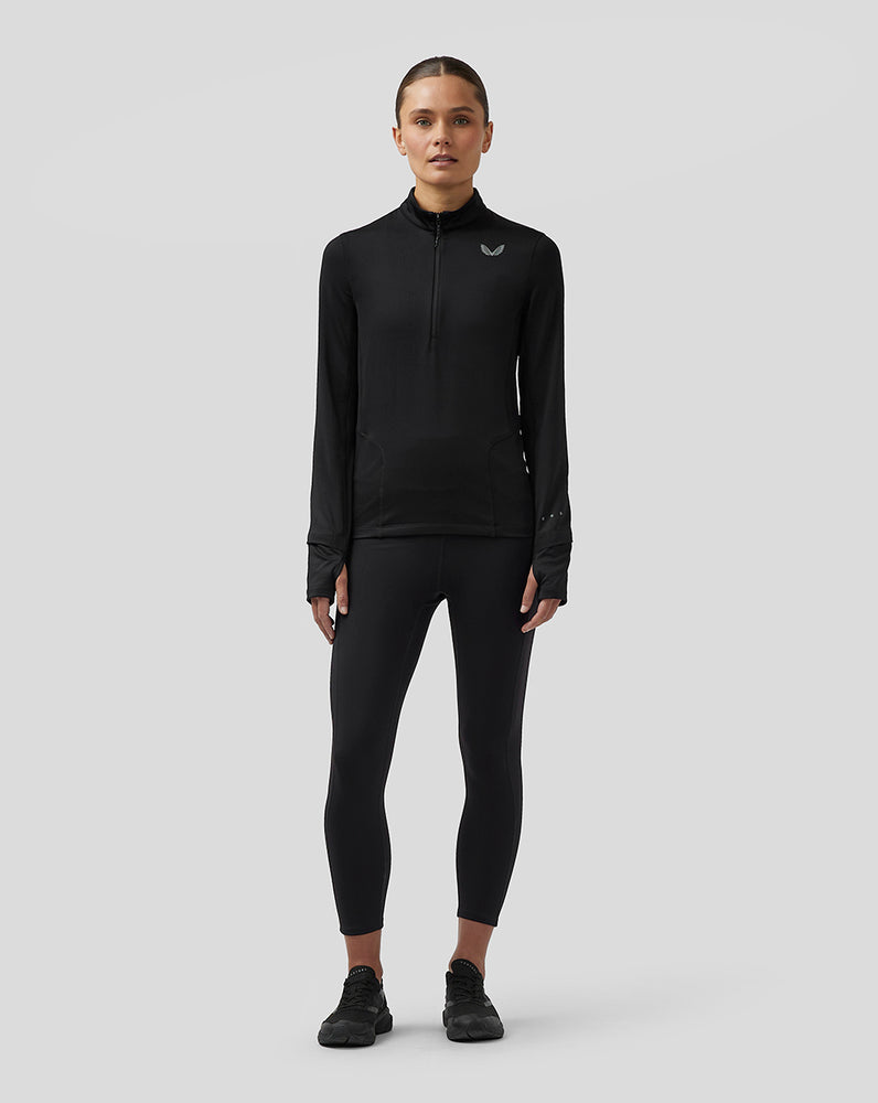 Castore Active Long Sleeve Half Zip Midlayer Top Black | CKGBP2861