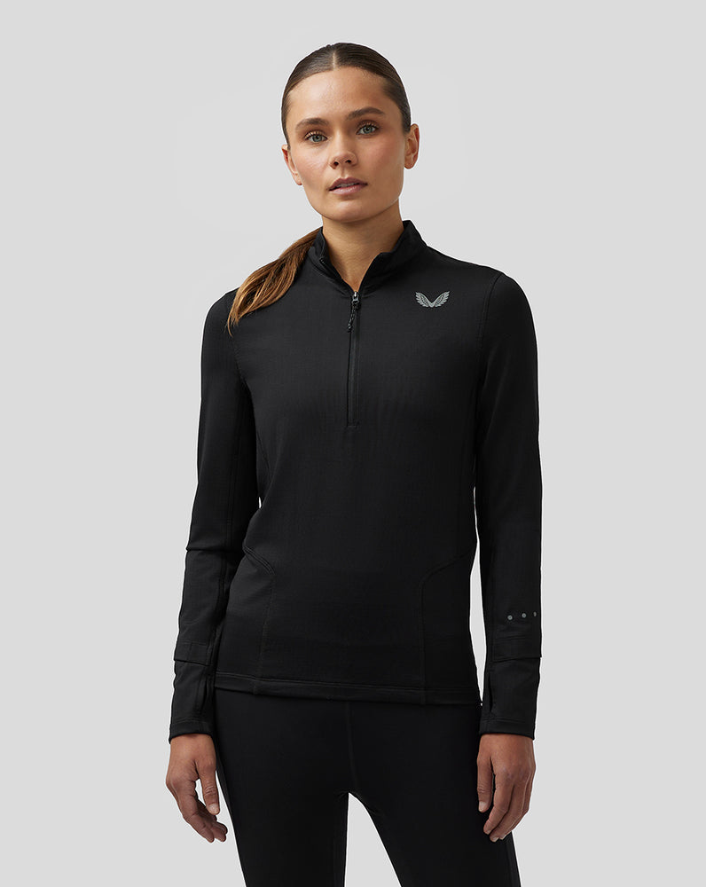 Castore Active Long Sleeve Half Zip Midlayer Top Black | CKGBP2861