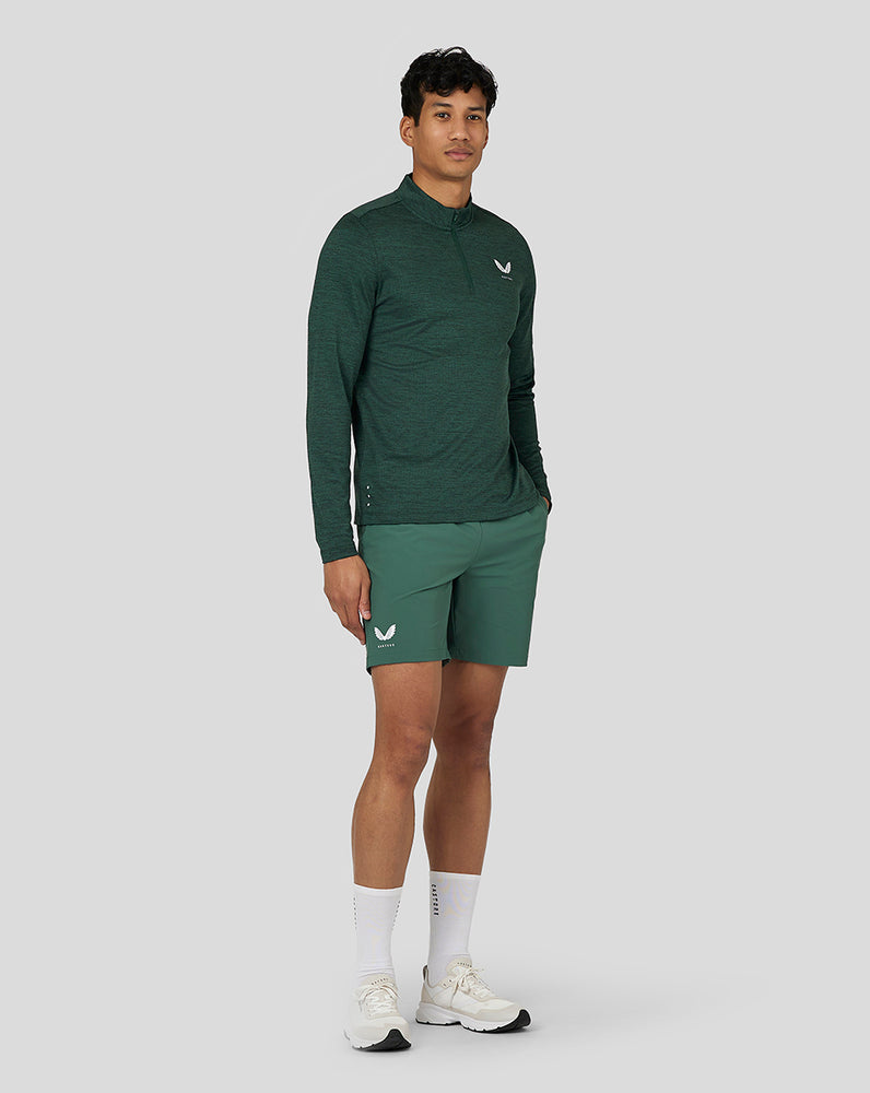 Castore Active Marl Quarter Zip Green | KQJVZ5391