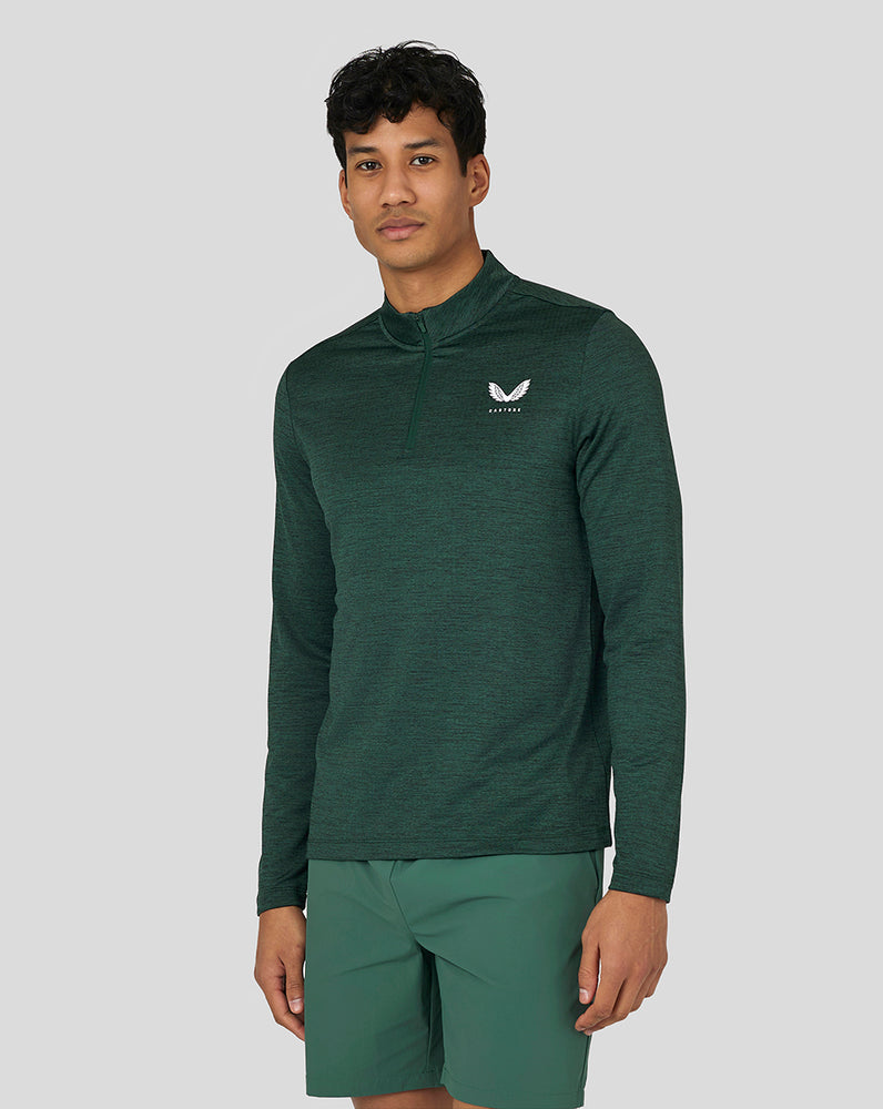 Castore Active Marl Quarter Zip Green | KQJVZ5391