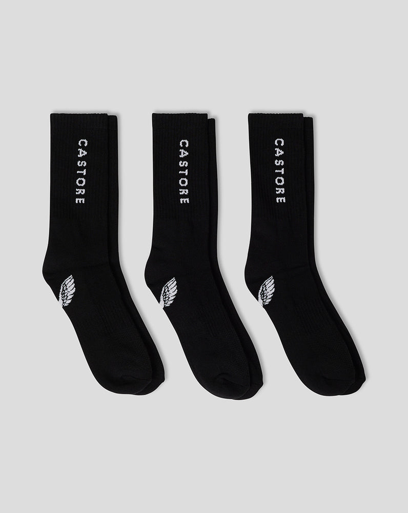 Castore Cushioned Crew Socks 3 Pack Black | IUFYG6015