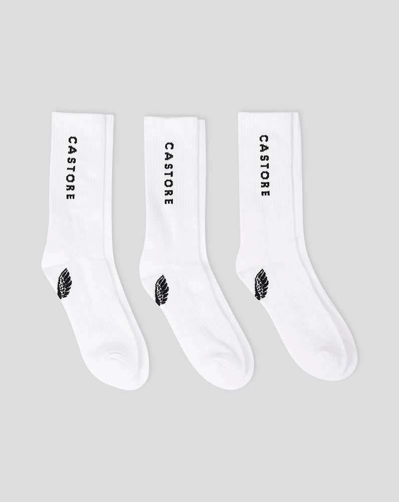 Castore Cushioned Crew Socks 3 Pack White | PGVQC3795