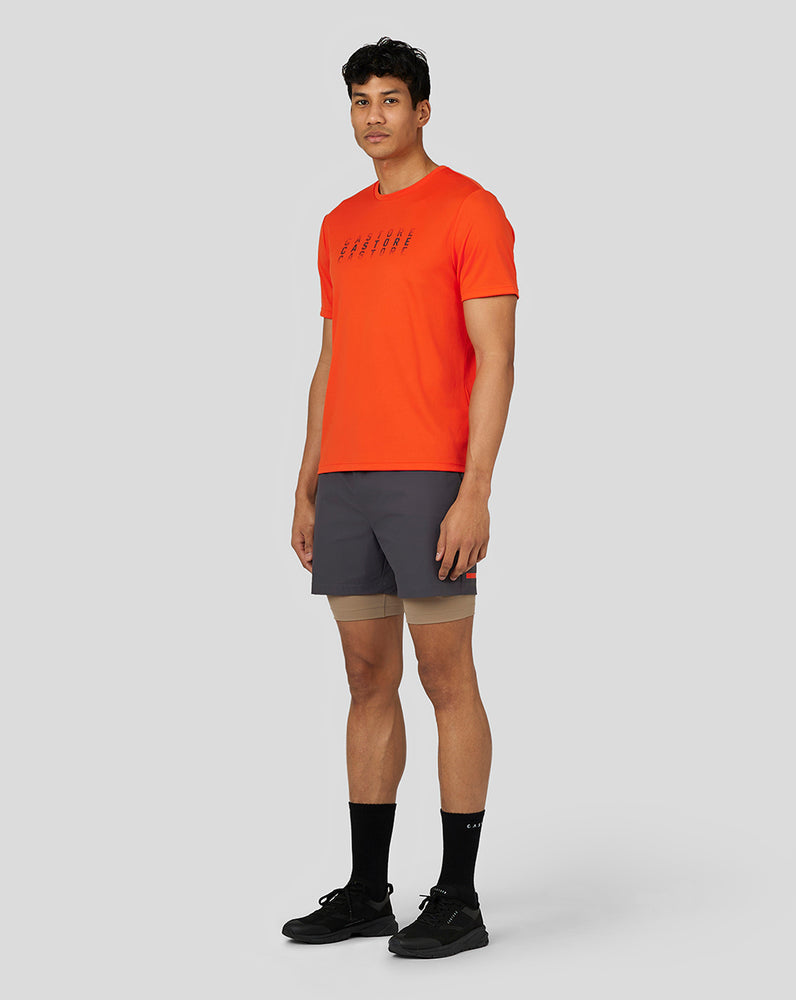 Castore Flow Short Sleeve Graphic T-Shirt Deep Orange | FNTGJ6294