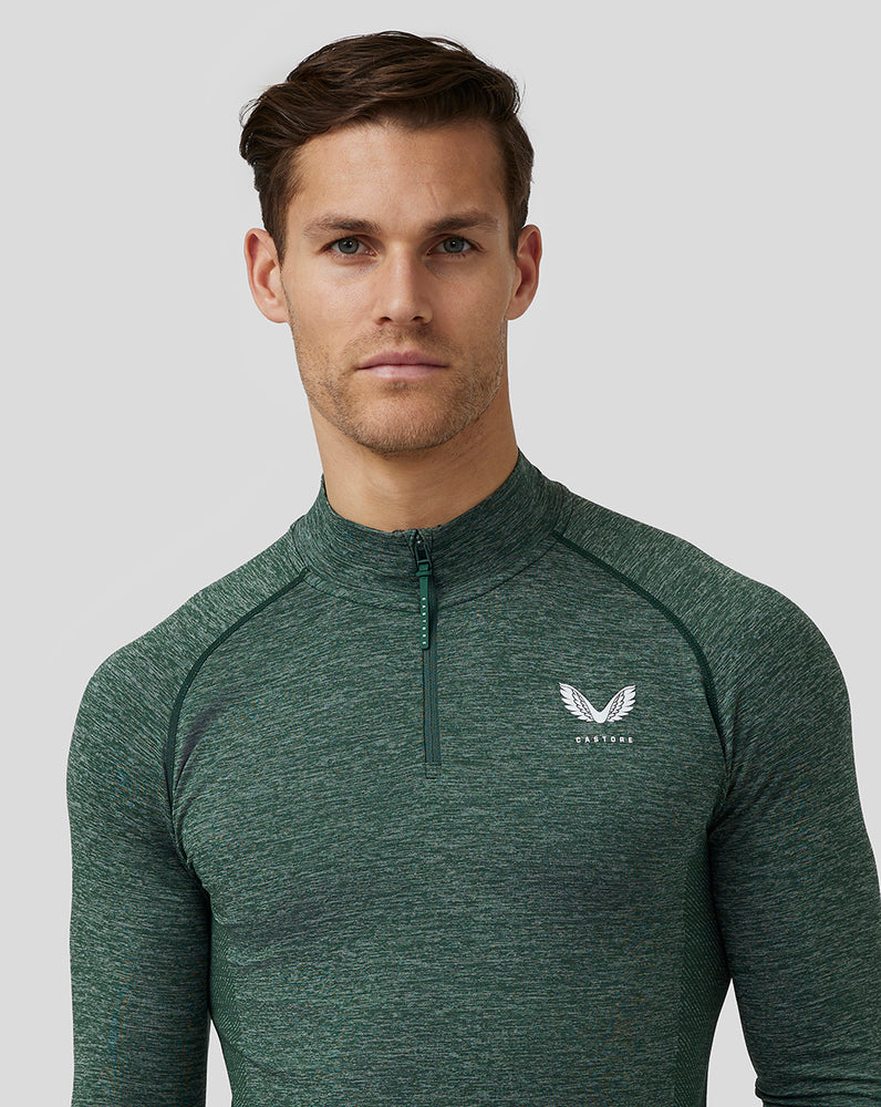 Castore Golf Body Mapped Seamless Quarter Zip Top Pine Grey | YLNFV7690