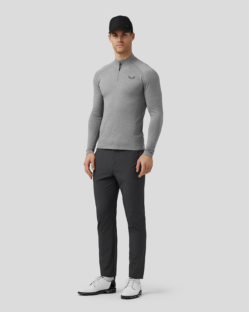 Castore Golf Body Mapped Seamless Quarter Zip Top Steel | JTQXI8652