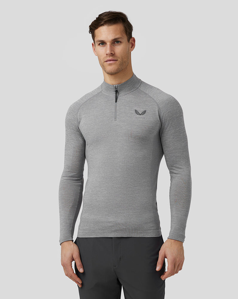 Castore Golf Body Mapped Seamless Quarter Zip Top Steel | JTQXI8652