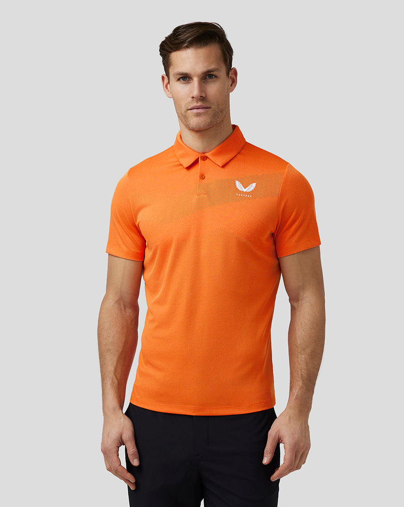 Castore Golf Engineered Knit Polo Deep Orange | ZPJNK5642