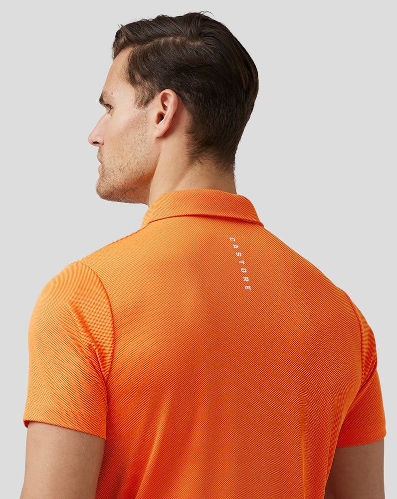 Castore Golf Engineered Knit Polo Deep Orange | ZPJNK5642