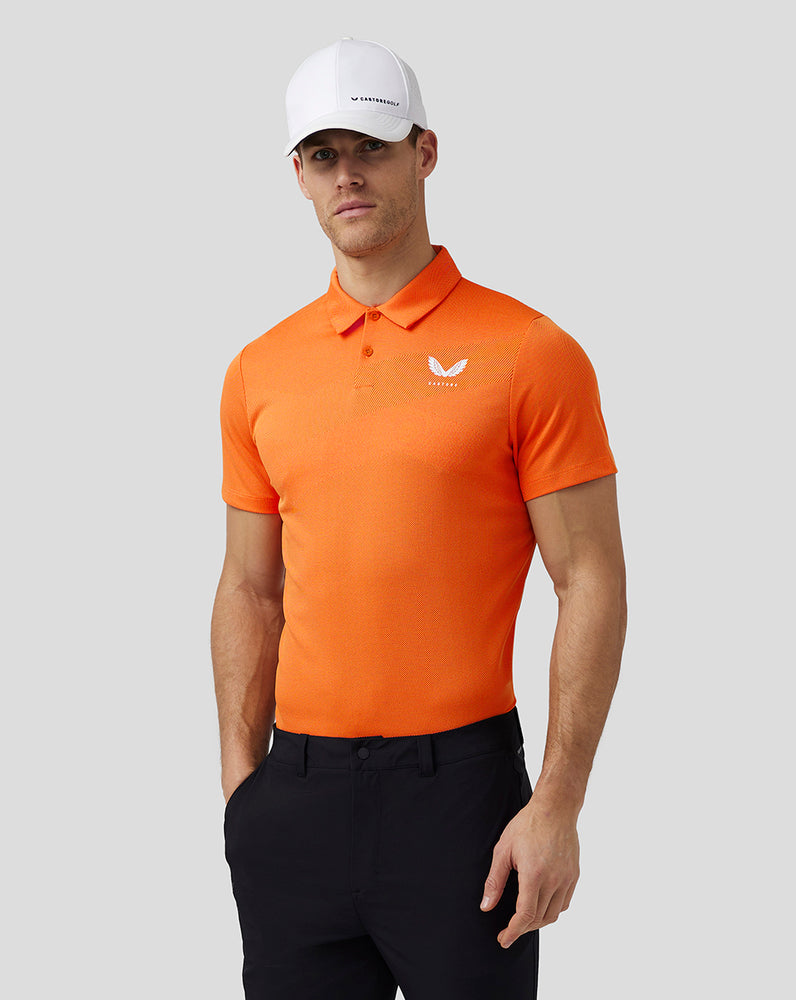 Castore Golf Engineered Knit Polo Deep Orange | ZPJNK5642