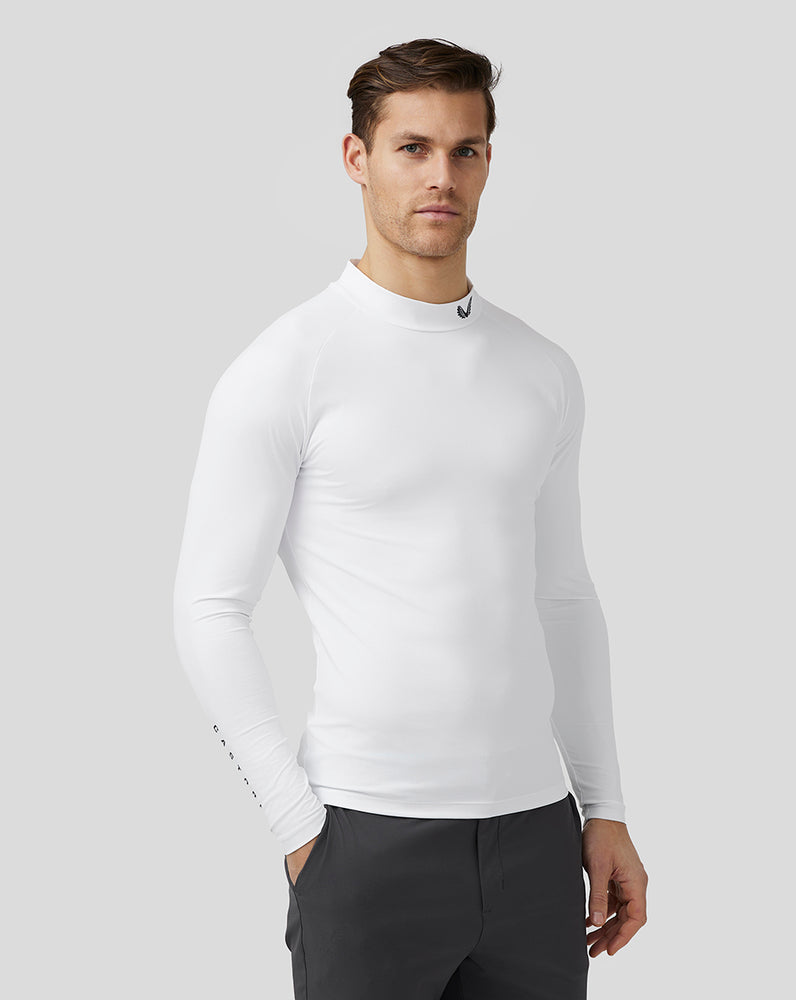 Castore Golf Long Sleeve Mock Neck Base Layer White | TFNIY2571