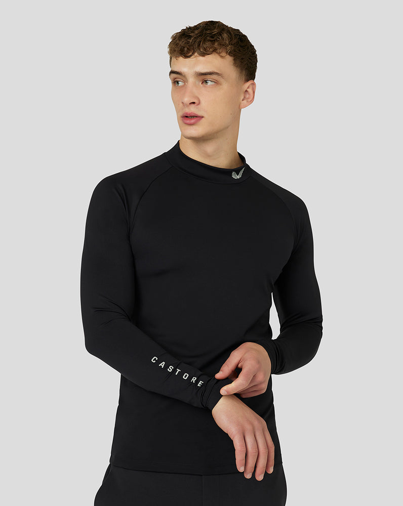 Castore Golf Long Sleeve Mock Neck Base Layer Black | CPQLU1368