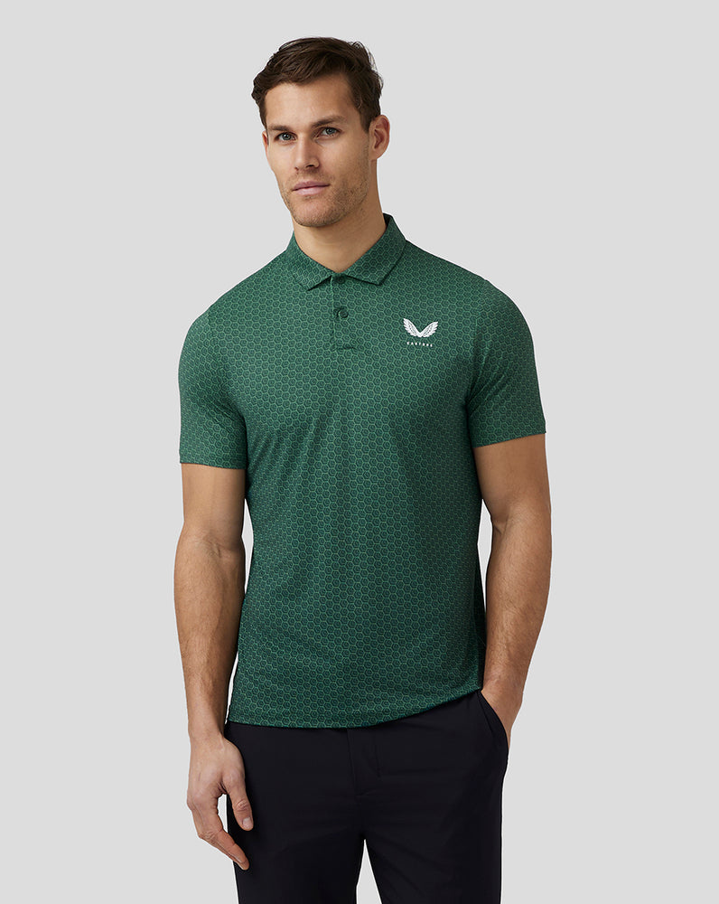 Castore Golf Printed Polo Green | XORPQ1532