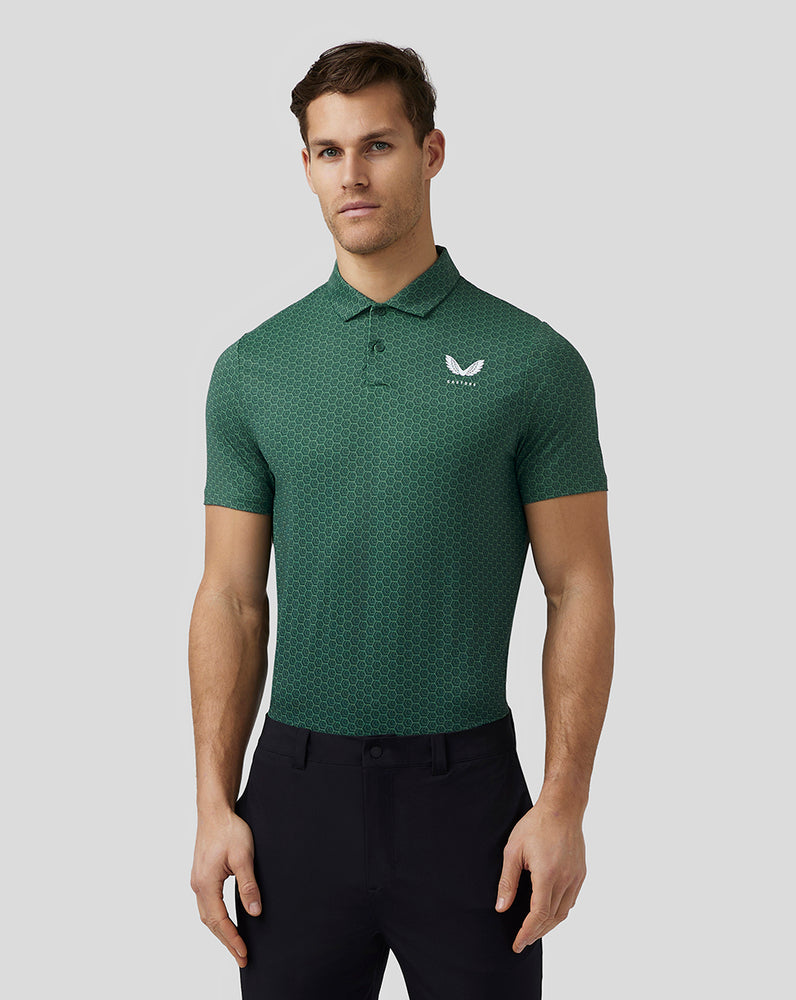 Castore Golf Printed Polo Green | XORPQ1532