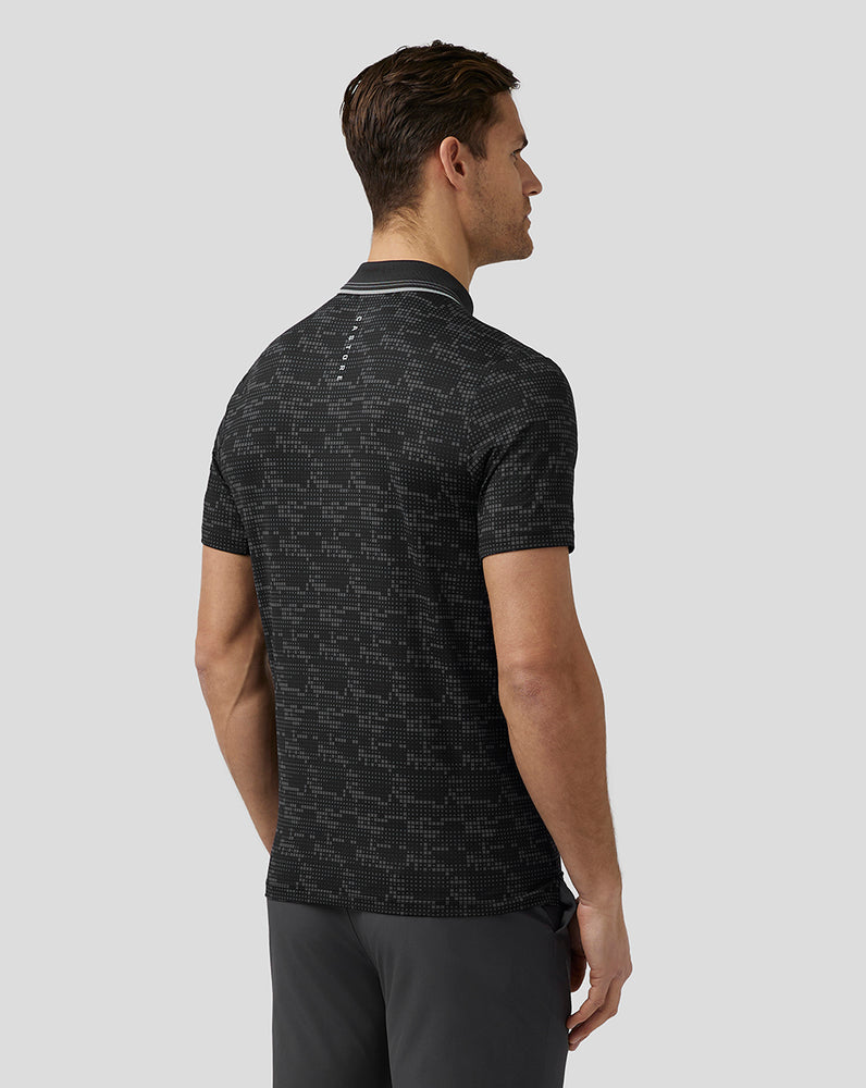 Castore Golf Printed Tech Polo Black | FQPEC4589