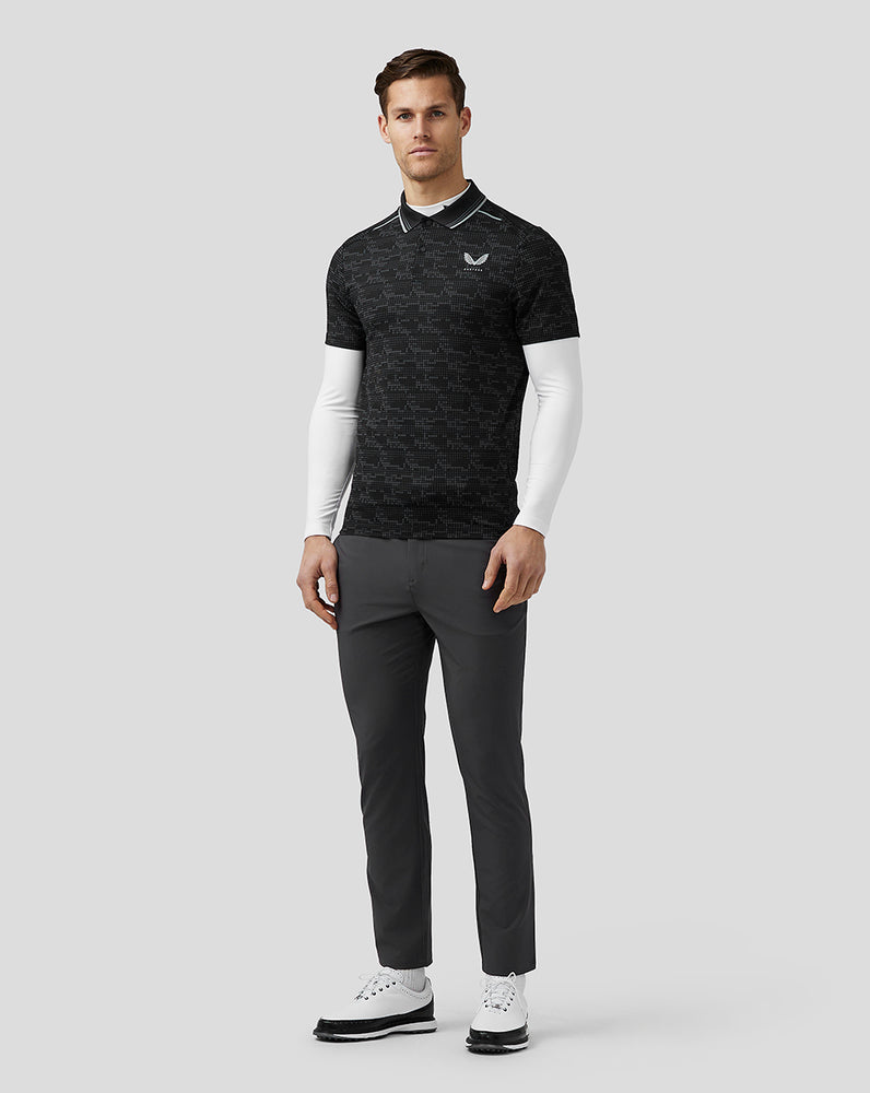 Castore Golf Printed Tech Polo Black | FQPEC4589