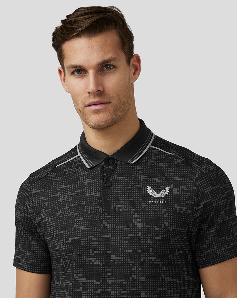 Castore Golf Printed Tech Polo Black | FQPEC4589