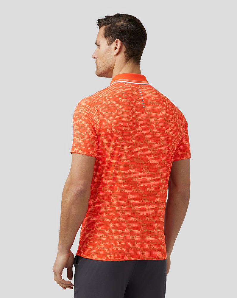 Castore Golf Printed Tech Polo Deep Orange | ANHOS7150