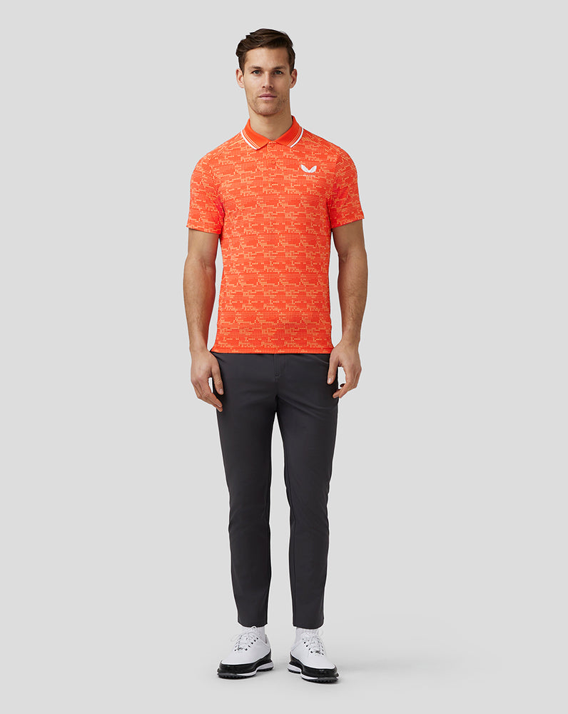 Castore Golf Printed Tech Polo Deep Orange | ANHOS7150