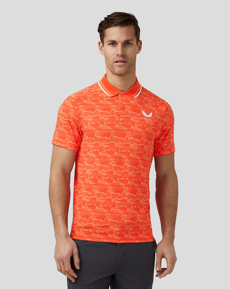 Castore Golf Printed Tech Polo Deep Orange | ANHOS7150