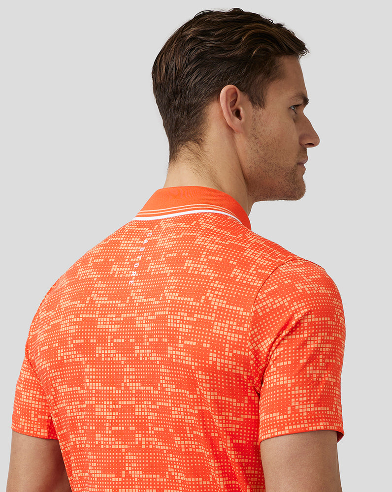 Castore Golf Printed Tech Polo Deep Orange | ANHOS7150