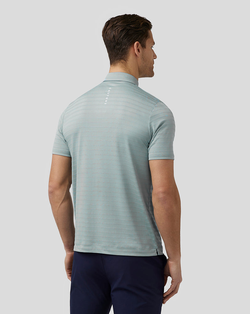 Castore Golf Textured Pique Stripe Polo Blue | ZEXKB0156