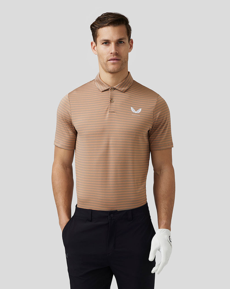 Castore Golf Yarn Dye Stripe Polo Clay | VUZFN5719