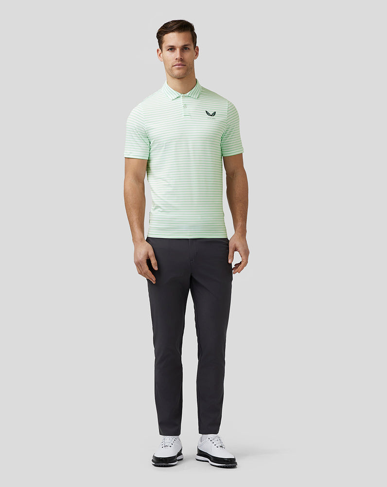 Castore Golf Yarn Dye Stripe Polo Lime | WLCSO2605