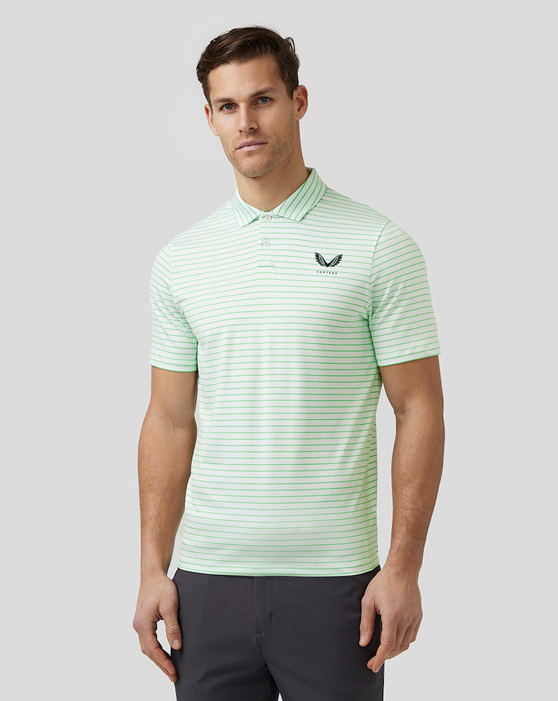 Castore Golf Yarn Dye Stripe Polo Lime | WLCSO2605