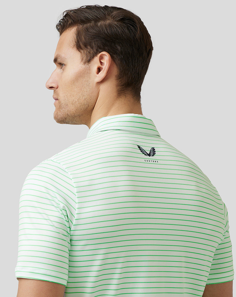 Castore Golf Yarn Dye Stripe Polo Lime | WLCSO2605