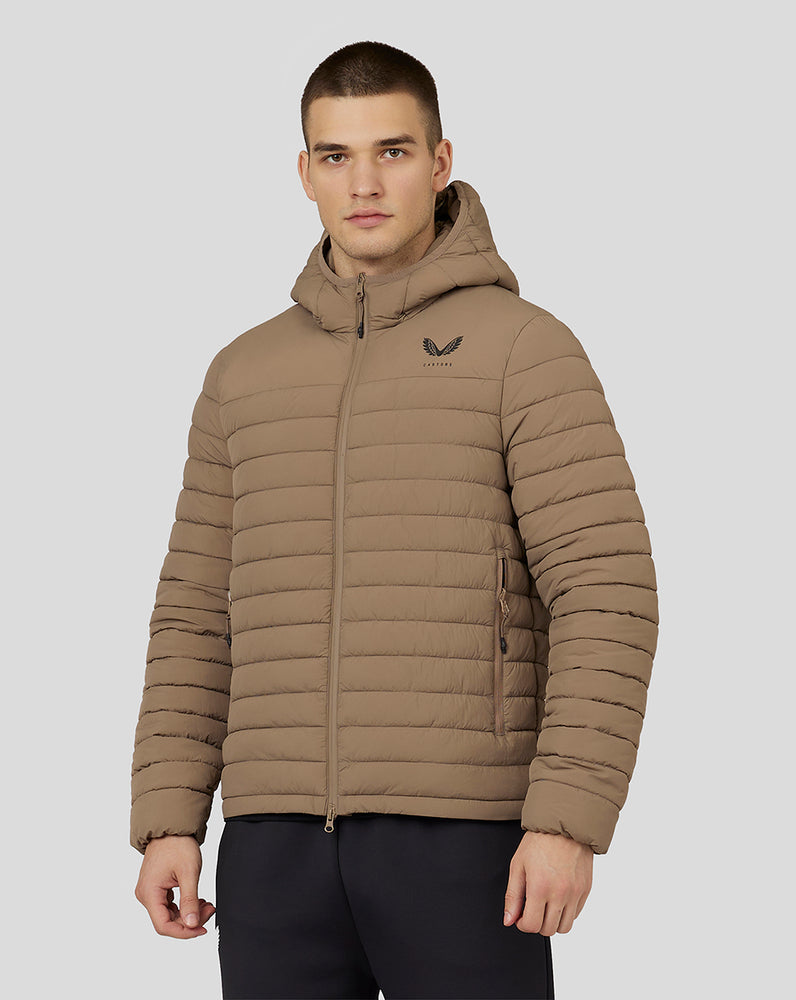 Castore Hooded Puffer Jacket Mushroom | LDXCN8531